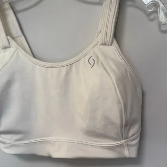 B27  Brooks Moving comfort Women Fiona white sport bra size 32DD NWOT - Picture 5 of 7